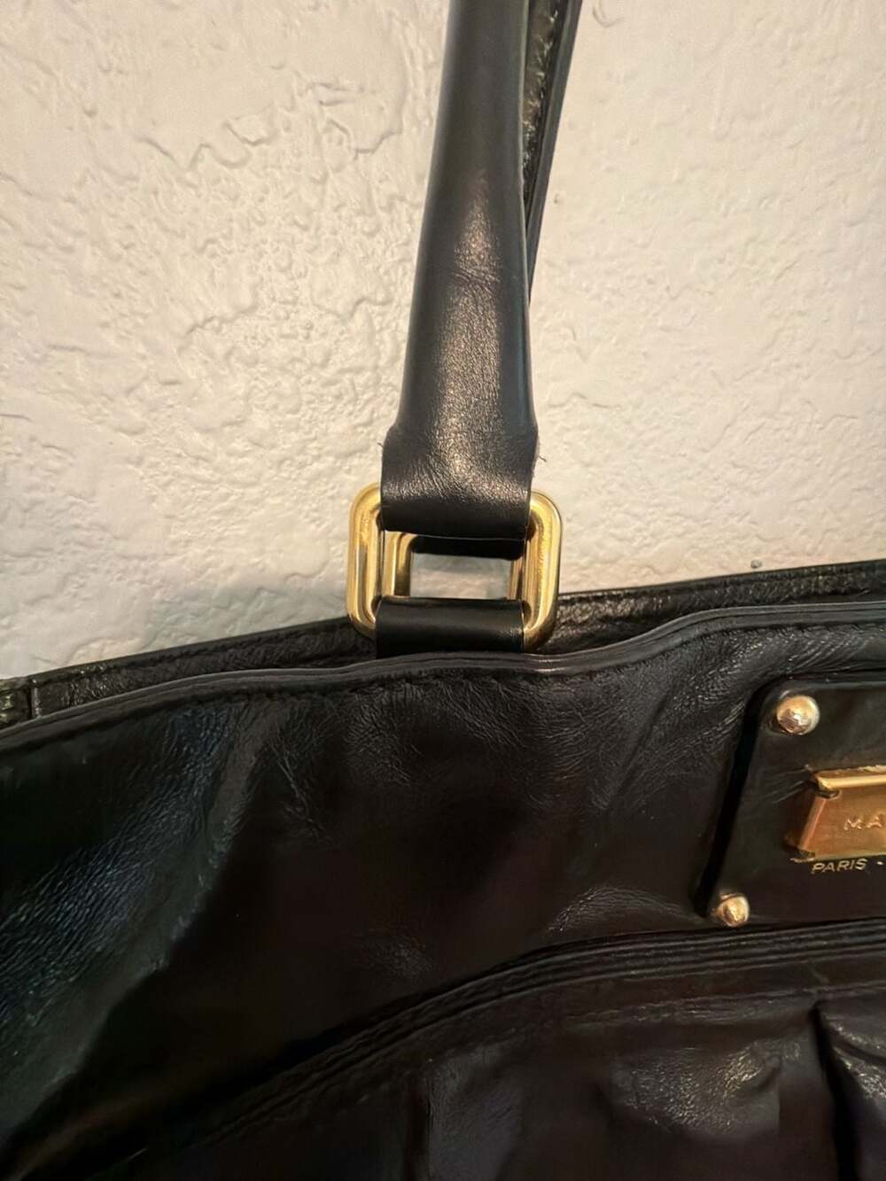Marc Jacobs Palais Royal Kristen Glazed Leather Tote Bag - Picture 3 of 8
